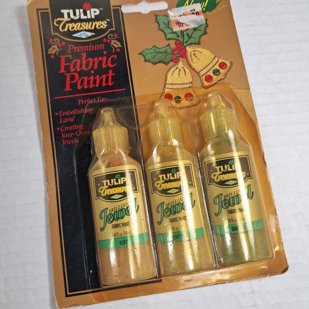 Tulip Treasures‎ Premium Fabric Paint Brilliant Jewel Ruby Smoky Topaz Emerald